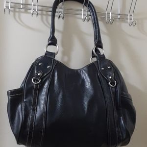 𝅺black Simulated Leather Handbag